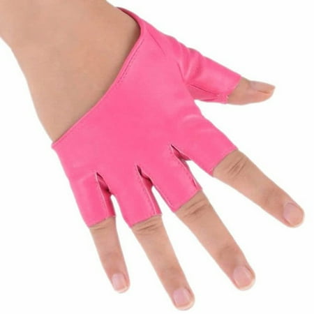 

Cuteam Women Ladies Fashion Half Finger Faux Leather Short-Figures Gloves Half Palm