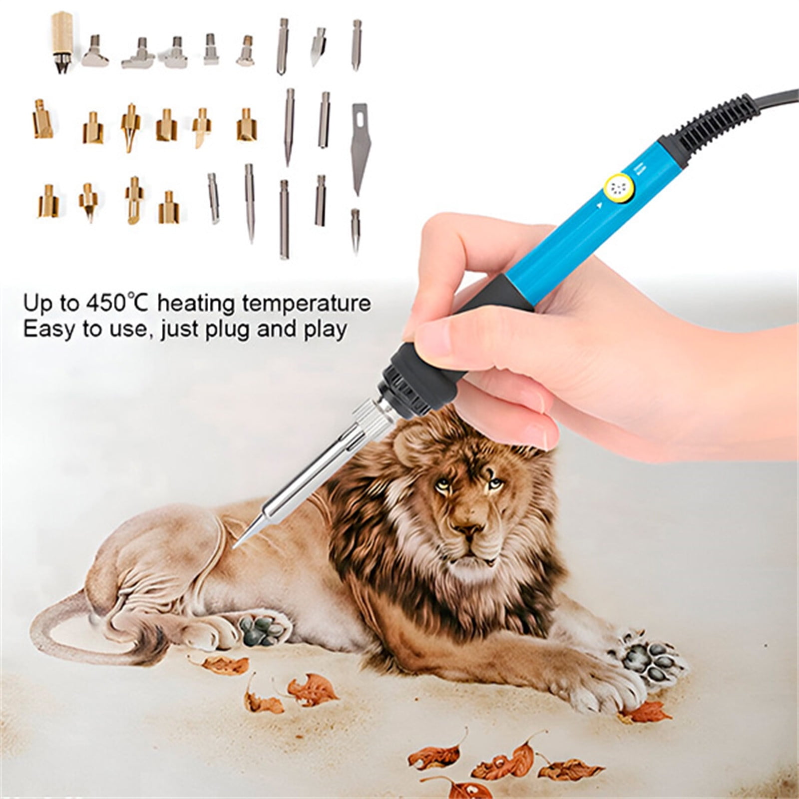 1 Packs Wood Burning Kit with 71 Tips, Adjustable Temperature 200-450°C, Soldering Iron Tool for DIY, Crafts, Leather, Art, Perfect Gift for Beginners & Experts