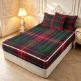 thumbnail image 2 of Manfei Rustic Check Zipper Twin Comforter Sets with Fitted Sheet and 2 Pillowcases,Vintage Plaid Zipper Bedding Set,Red Green Brown,Reversible,4pcs, 2 of 8