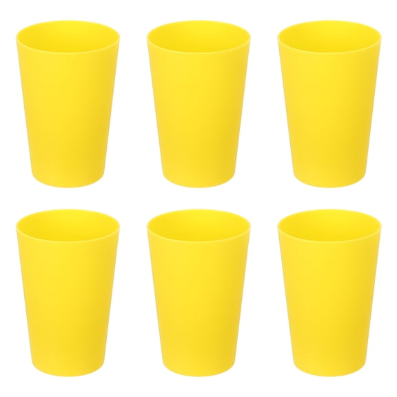 Uxcell 6 Pcs Plastic Tumblers, 8.8oz Reusable Drinking Glasses Unbreakable Water Tumblers for Home Office Outdoors Restaurant Water, Coffee, Milk, Juice, Tea, Yellow