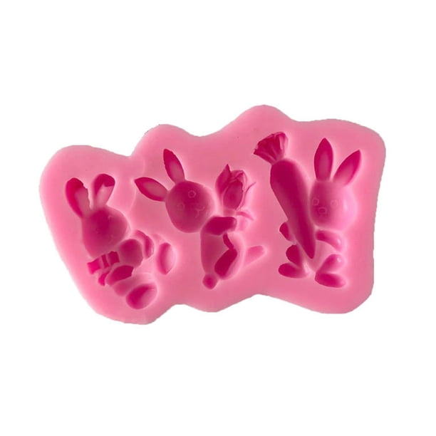 Style 3 Molde de silicona de Pascua, molde de zanahoria, huevo de conejito, vela hecha a mano, moldes de jabón, 4 Uds. Para Diy, galleta de Chocolate, pastel de Fondant