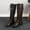 #149-Coffee, variant on Wowcloth Winter Boots for Women – Comfortable Low Heel Round Toe Mid-Calf Boots with Cross Strap & Buckle Details in Retro Style for Casual Winter Footwear