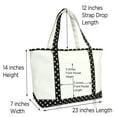 thumbnail image 2 of DALIX 23" Large Heavy Duty 24 oz. Women's Cotton Canvas Shopping Tote Hand Bag, 2 of 7