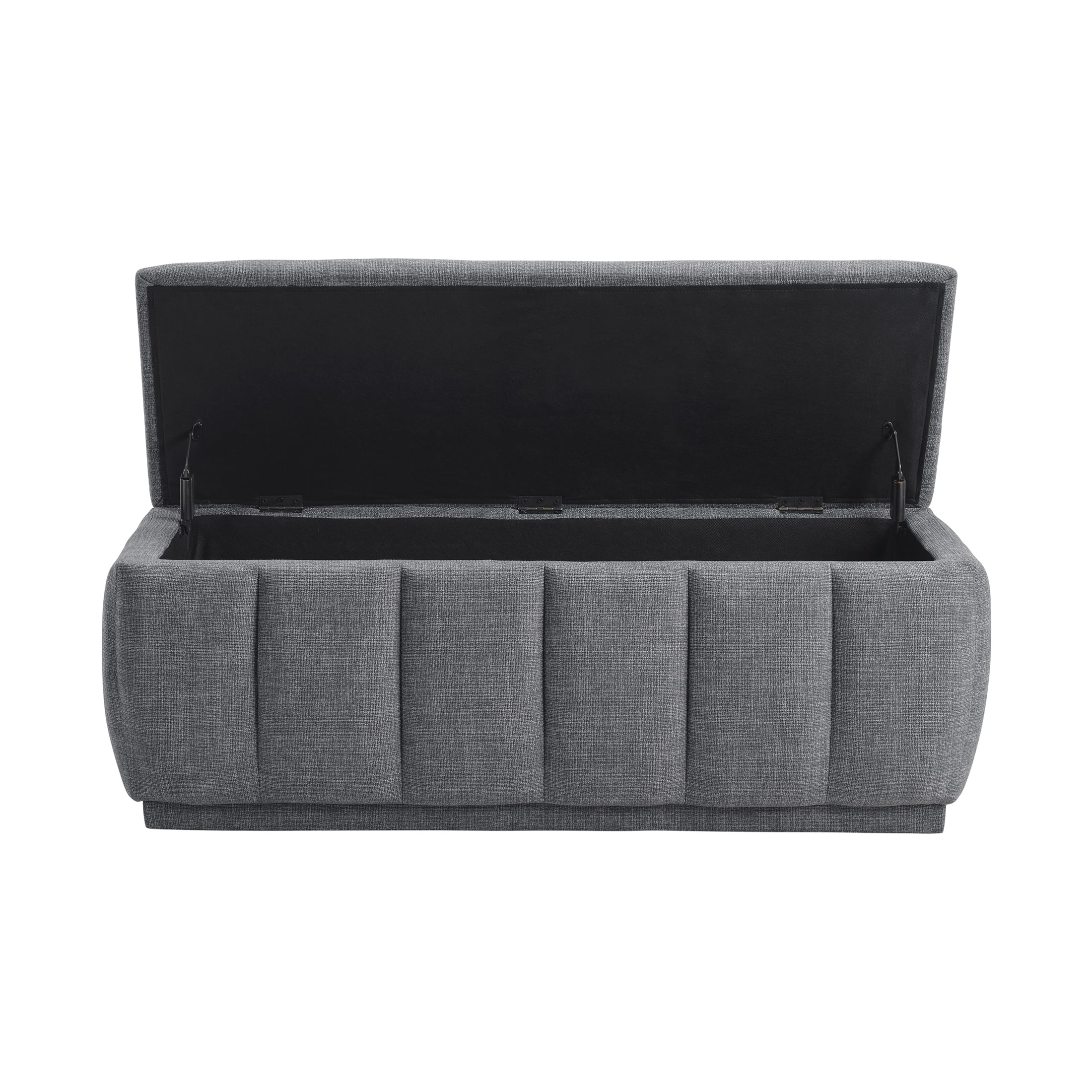 OakvillePark Halorini Textured Fabric Lift Top Storage Bench, Gray