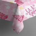 thumbnail image 4 of Pink Christmas Tree Pattern Rectangle Tablecloth 60"x102",Waterproof Polyester Rectangle Table Cloth, Wipeable Spillproof Polyester Tablecloth for Dining, Camping, Indoor and Outdoor, 4 of 6