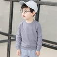 thumbnail image 6 of Mercatoo Toddler Boys Solid Plain Cotton Sweatshirt Casual Long Sleeve Crewneck Tees Soft Stretchy Active Cotton Clothes, 6 of 6
