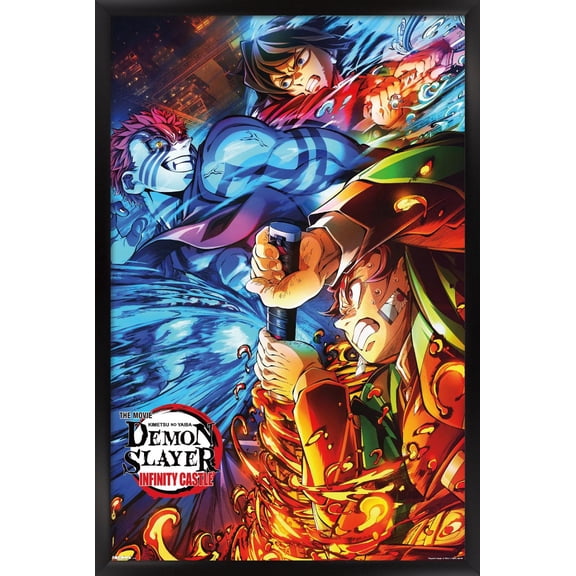 Demon Slayer: Infinity Castle (2025) - Battle Key Art Wall Poster, 14.725" x 22.375" Framed