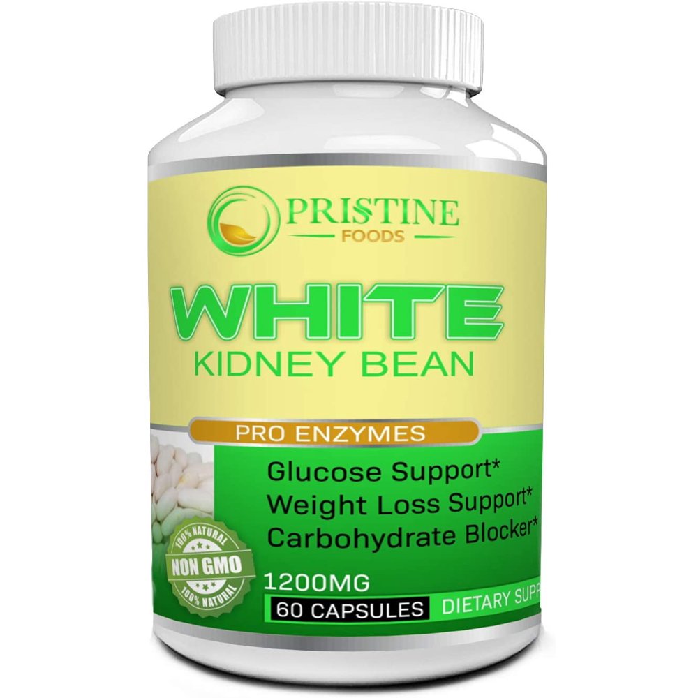 Pristine Foods White Kidney Bean Carb Blocker 1200mg Supplement Pure