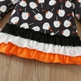 thumbnail image 6 of GYRATEDREAM Toddler Baby Girl Halloween Outfit Ruffle Long Sleeve Shirt Tops + Pants Set 2PCS Cute Fall Clothes, 6 of 9