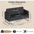 thumbnail image 3 of LAZZO 51" Loveseat Sofa, 2 Seater Small Space Couch with USB Charging Port & Side Pocket for Bedroom Office, Black, 3 of 8