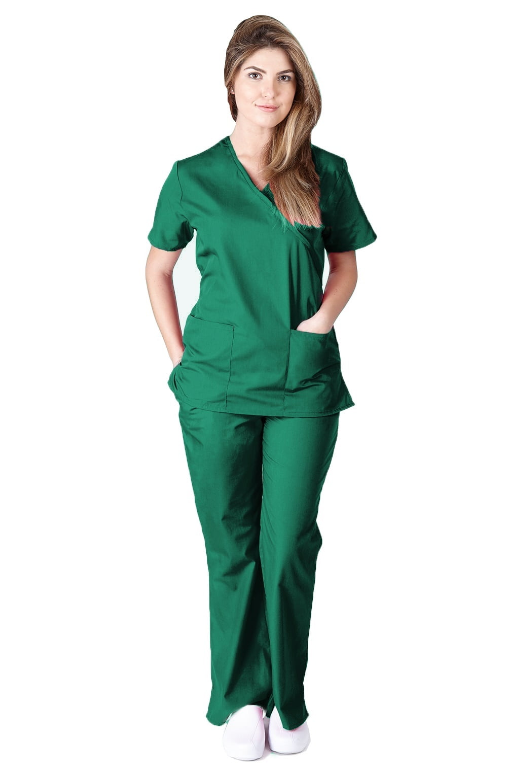 Natural Uniforms Solid Mock Warp Tie Back Scrub Set MM001