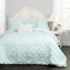 thumbnail image 1 of Ravello Pintuck Edredón Light Aqua Juego de 5 piezas Full / Queen Lush Decor 16T002154, 1 of 2
