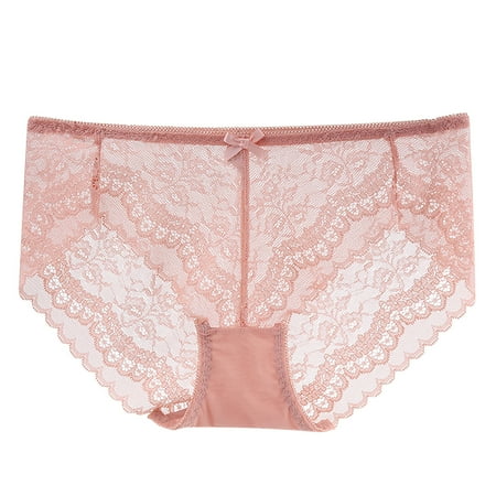 

KEJIG Stylish，Ladies New Sexy Lace Mid-waist Mesh Stitching Ladies Panties