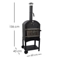thumbnail image 2 of Ilios Innova | Horno Vesuv para Pizza de Carbón y Leña, con Piedra Cordierita, Termómetro y Chimenea, Asador Ahumador de Acero con Ruedas y Parrilla, 2 of 9