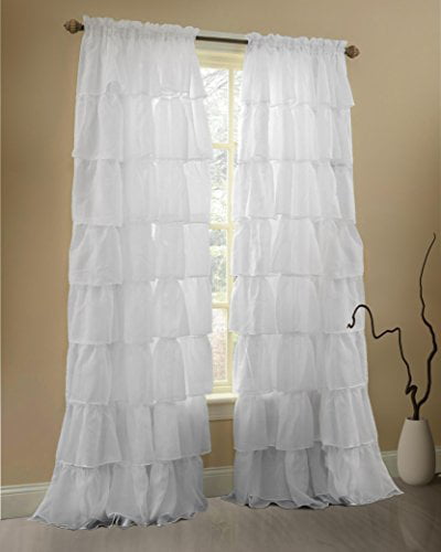 Girl's Ivory Smocked Shabby Rod Pocket Window Curtains Drapes Kids 100% Cotton 