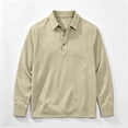 thumbnail image 6 of Hngshg Mens T-Shirts Big and Tall Comfy Button Up Collared Tops Long Sleeve Solid Color Pullover Tee Shirts, 6 of 7
