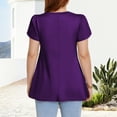 thumbnail image 7 of Womens Summer Blouses V Neck Loose Dressy Shirts Petal Short Sleeve Plus Size Tunic Tops, 7 of 7