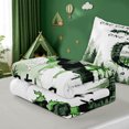 thumbnail image 5 of meiyoeat Camping Theme Initial Letter C Zipper Twin Comforter Sets with Fitted Sheet and 2 Pillowcases For Boys,Green Rustic Farmhouse Style Zipper Bedding Set,Light Gray Reversible,4 Pieces, 5 of 7