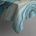 thumbnail image 5 of Blue Gold Marble Pattern Square Tablecloth,Waterproof Square Table Cover,Wipeable Spillproof Washable Table Cover for Home Kitchen Party Decor 42"X42"(107x107cm), 5 of 6