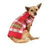 Holiday Time Red Plaid Dog Sweater, X-Small