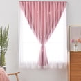 thumbnail image 6 of Blackout Curtain With Magic Tape No Drill Double Layer Sheer Star Cutout Thermal Insulated Window Panel for Bedroom Living Room, 6 of 6
