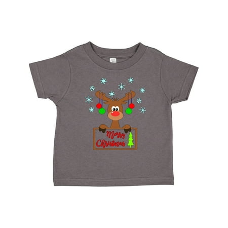 

Inktastic Merry Christmas Cute Reindeer with Decorations Gift Toddler Boy or Toddler Girl T-Shirt