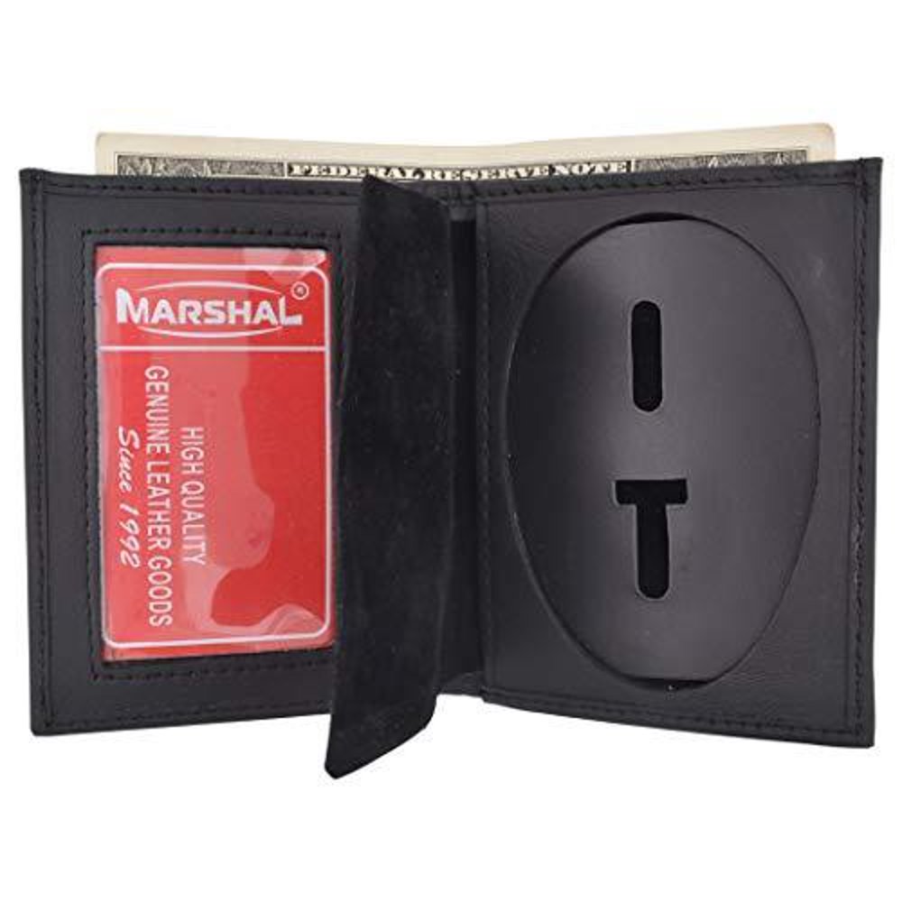 Marshal Wallet BiFold Badge Holder Wallet, Shield Style with ID