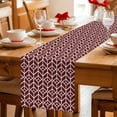 thumbnail image 5 of Geometric Table Runner 48 Inches Long Farmhouse Dress Scarves, Modern Abstract Lines Texture Red Dining Tablerunner for Coffee Table/Kitchen Island/Party Décor, 13" x 48", 5 of 8