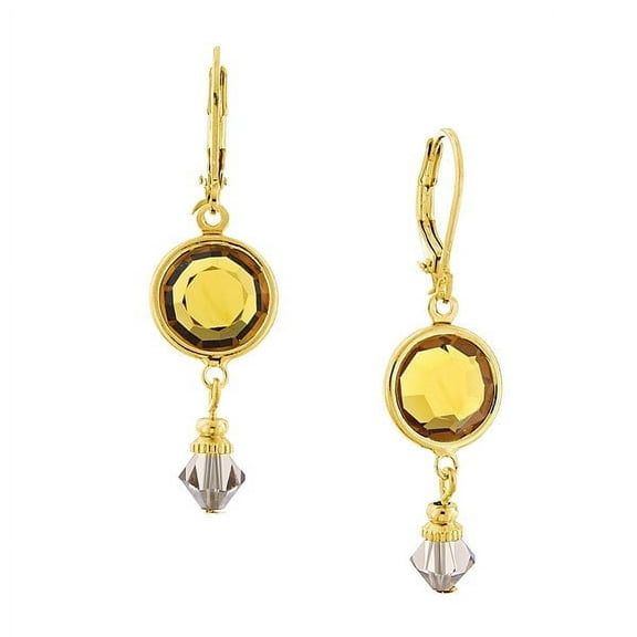 1928 Jewelry Gold Light Colorado Topaz Austrian Drop Earrings