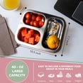 3 Compartment Stainless Steel Bento Box, 40oz Meal Prep Containers