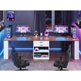 thumbnail image 3 of 90.5" Two Person Office Desk, Long Computer Desk with 2 Drawers and Open Storage, 3 of 8