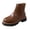 Brown, variant on Womens Platform Chunky Chelsea Ankle Boots Classic Solid Leather Patchwork Elastic Slip on Short Combat Riding Booties Comfortable Walking