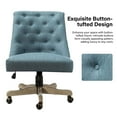 thumbnail image 6 of Armless Office Chair Adjustable Upholstered Swivel Task Vanity Chair Tall Tuft, Blue, 6 of 12