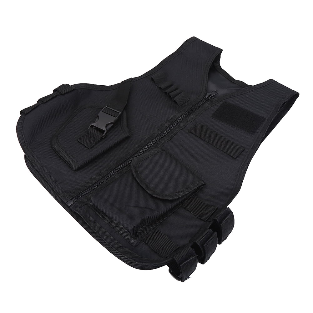Black Focket Children Vest,600D Oxford Cloth Breathable Children Kids Vest Adjustable Protective Waistcoat,Wear-resistant Tear-resistant for Outdoor Combat Games