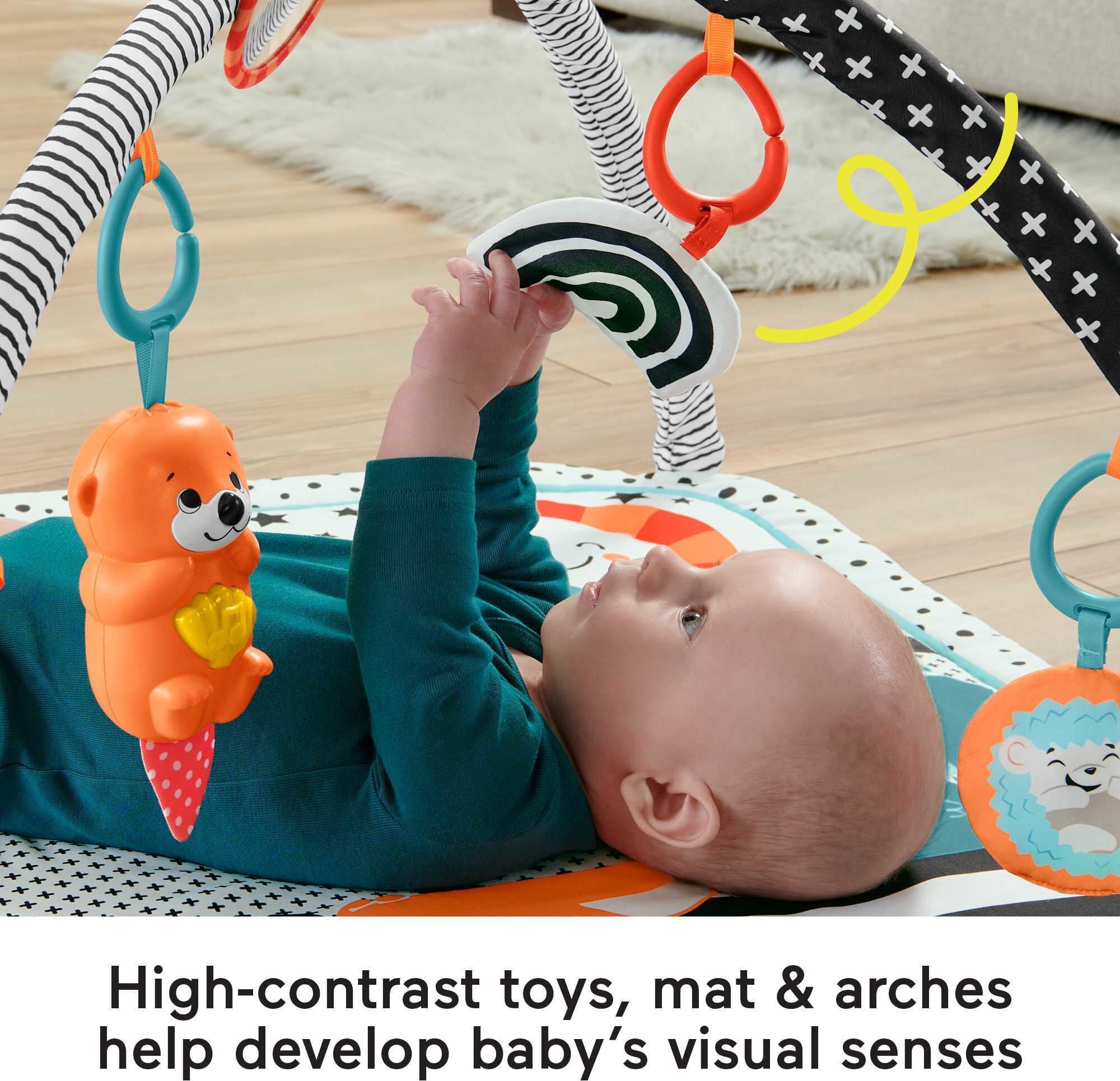 Fisher-Price 3-in-1 Music Glow and Grow Gym Infant Playmat with Lights & Removable Toys