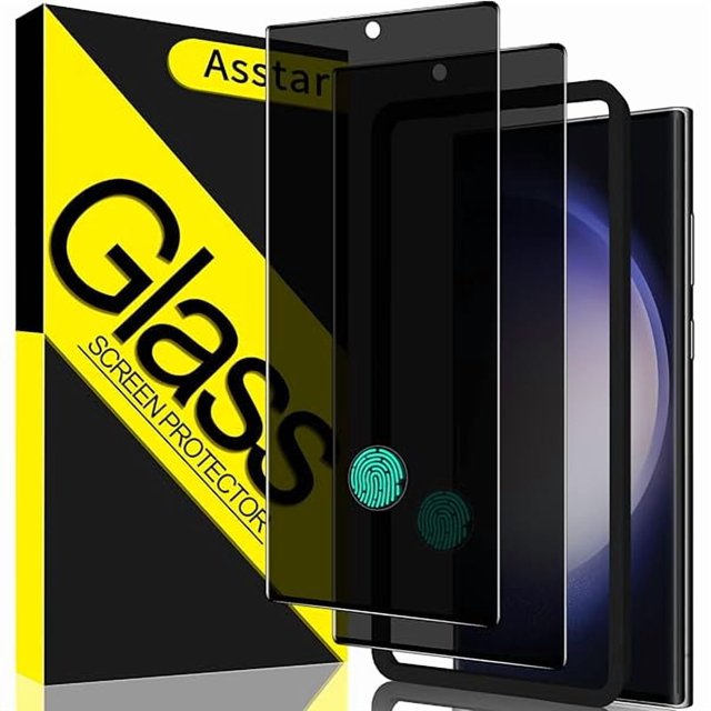 ccwonima [2 Pack Samsung Galaxy S23 Ultra Privacy Screen Protector,Support Fingerprint Unlock Screen Protector,9H Tempered Glass Film Screen Protector