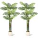 thumbnail image 1 of Set of 2-6 ft (72 in) de altura golden cane palm tree fake plants con blanca base para indoor y outdoor home decor in sala de estar o yard, 1 of 6