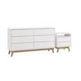 thumbnail image 3 of Kappesberg Hanford White/Light Brown 2-Piece Bedroom Set, One 6-Drawer Dresser and One 2-Drawer Nightstand, 3 of 6