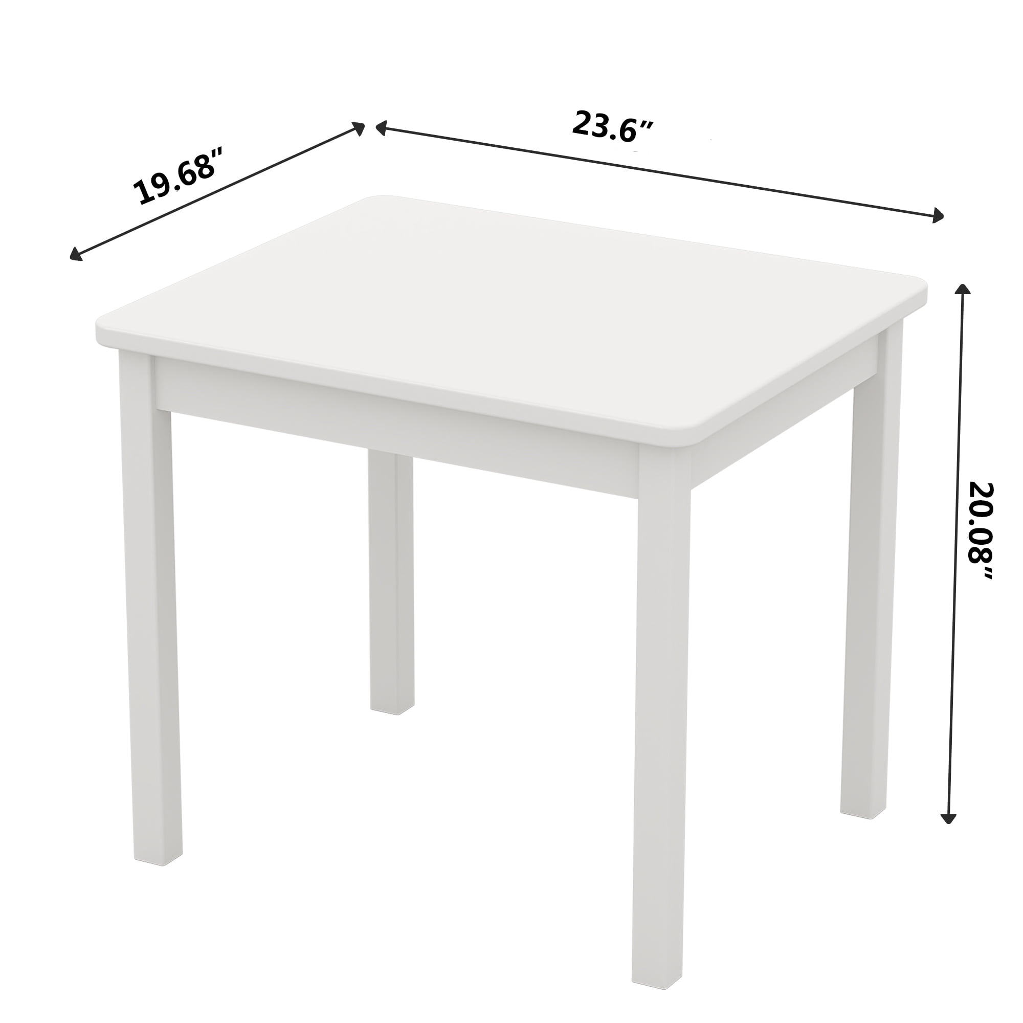 Yoneston Kids Square Wood Table, White Children's Play Table Kids Furniture for Arts and Activity