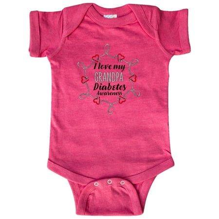 

Inktastic I Love My Grandpa Diabetes Awareness Gift Baby Boy or Baby Girl Bodysuit