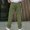thumbnail image 4 of Turilly Men's Outdoors Cargo Pants Button Zipper Fashion Solid Color Casual Pocket Pants, 4 of 6