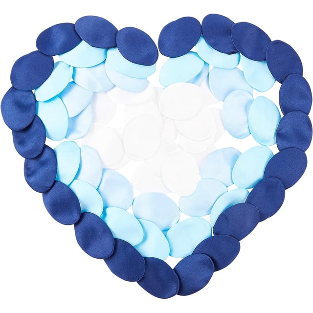 240 pétalos de rosa de seda artificiales para decorar bodas, fiestas y el hogar (colores azules mezclados).
