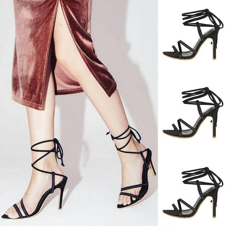 

Todqot Sandals Women- Pointed Toe High Heels Casual Anti-slip Summer Quick-drying indoor outdoor Black 35