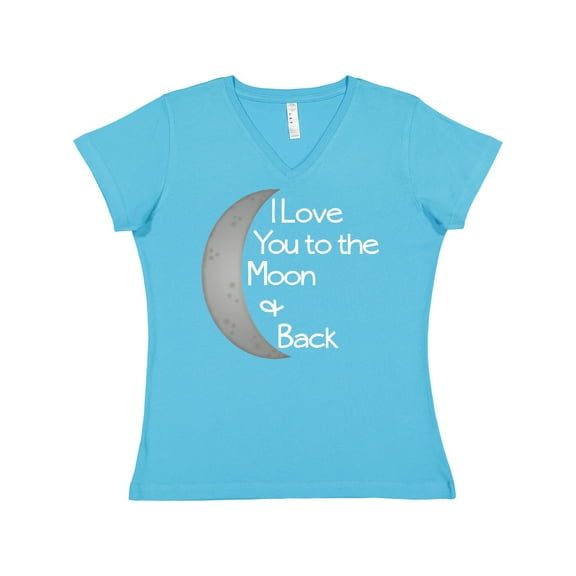 Inktastic I Love You to the Moon & Back. Women's V-Neck T-Shirt