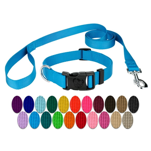 Country Brook Petz® Ice Blue Everyday Nylon Dog Collar and Leash, Extra Large