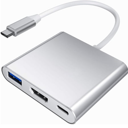 USB C to HDMI Adapter, 4K USB C Hub with 100W PD, USBA 3.0 Port, HDMI to USBC Multiport Digital AV Converter for MacBook Pro/Air, iPad, Tablets, Switch