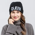thumbnail image 2 of Winter Warm Skullies Beanies Knit King Queen Hat Skullies Bonnet Hats For Men Women Beanie Ski Embroidery Cap S4, 2 of 6