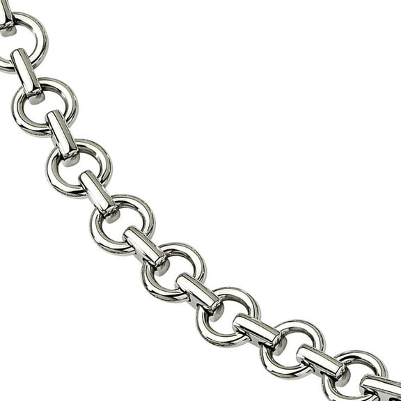 Primal Steel Stainless Steel Circle Link 8.25in Bracelet