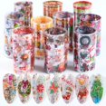 thumbnail image 2 of Pegatinas navideñas de piezas para uñas, láminas de transferencia de copos de nieve, Santa, alce, calcomanías adhesivas, envolturas de manicura, SAXK9126, 10 Uds., 2 of 4