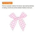 thumbnail image 4 of Uxcell 30Pcs Mini Gingham Ribbon Bow 1.5" Checkered Fabric Satin Ribbon Bows for Craft Pink and White, 4 of 6